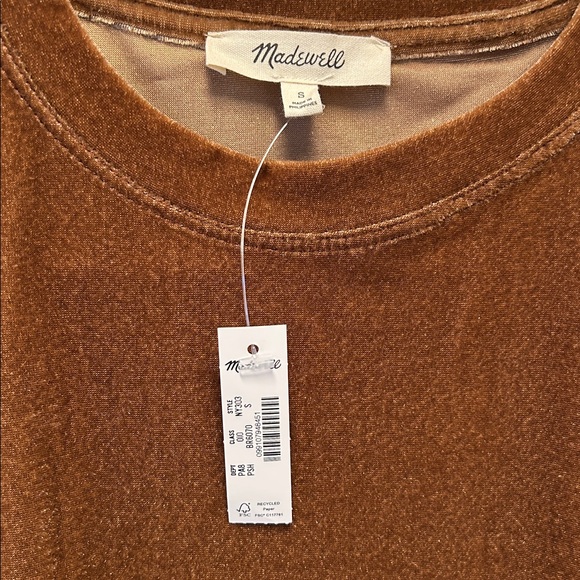 Madewell Rich Brown Velvet Tee - Picture 2 of 3